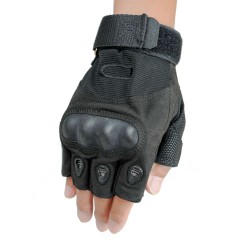 Black Tactical Fingerless Gloves